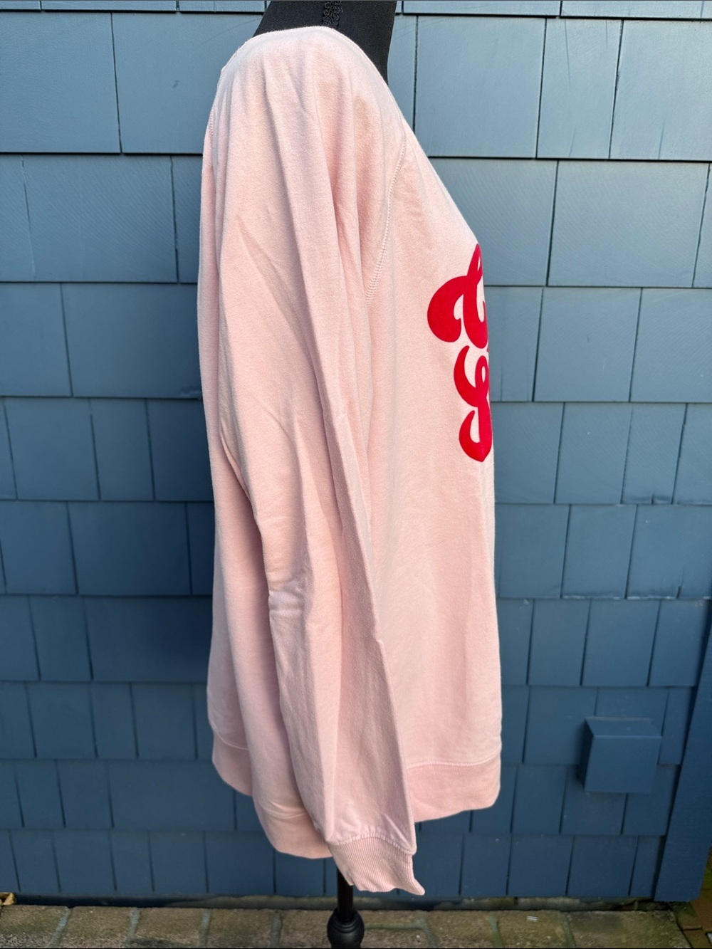 Wildfox Pink Sweatshirt with Red "Coffee & Sunshine" Graphic XL - Picture 3 of 7